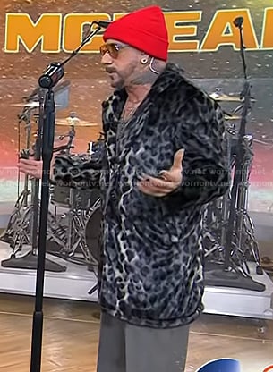 AJ McLean's grey leopard coat on Today