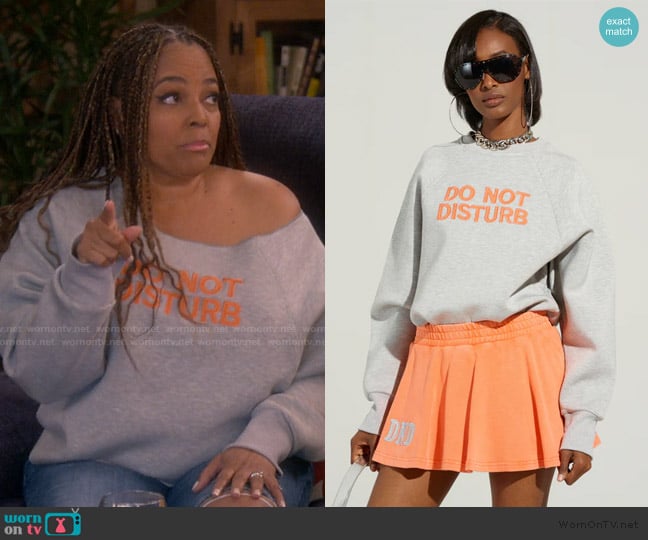 Akira Do Not Disturb Me Knit Bodysuit worn by Regina Upshaw (Kim Fields) on The Upshaws