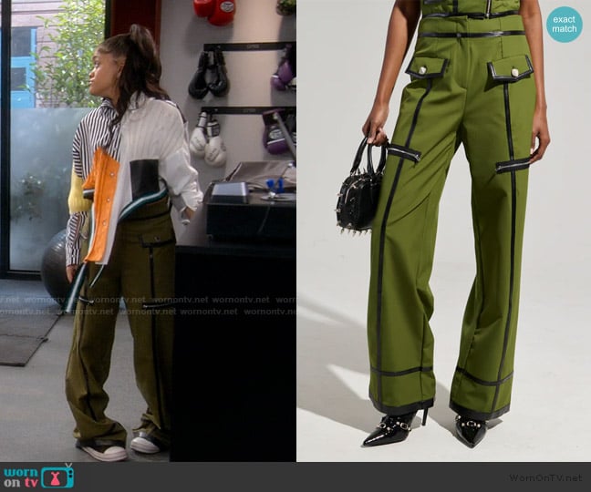 Akira East Hampton Wide Leg Trousers worn by Aaliyah Upshaw (Khali Spraggins) on The Upshaws
