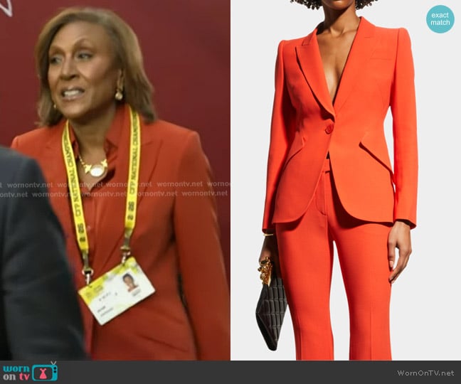 Alexander McQueen Classic Single-Breasted Suiting Blazer worn by Robin Roberts on Good Morning America