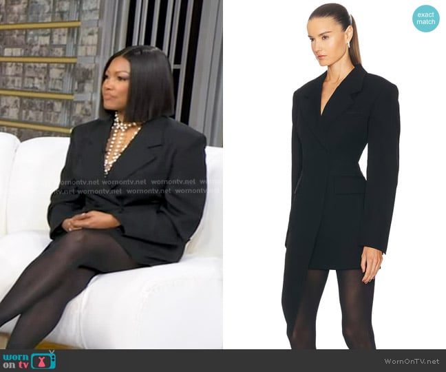 Alexander Wang Asymmetric Blazer Dress worn by Garcelle Beauvais on Good Morning America