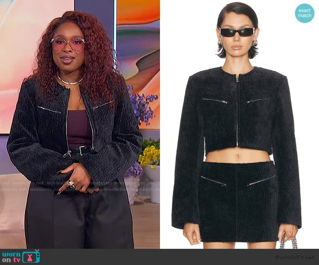 Alexander Wang Cropped Boxy Jacket worn by Jennifer Hudson on The Jennifer Hudson Show