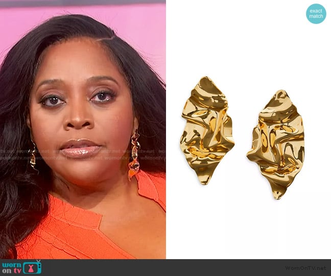 Sherri’s gold crumple earrings on Sherri