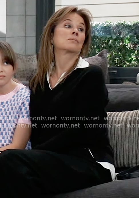 Alexis's black layered sweater on General Hospital