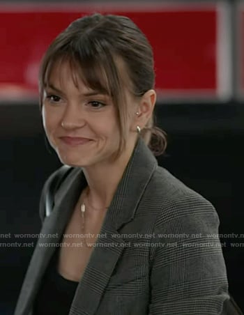 Alex’s grey plaid cropped blazer on 9-1-1