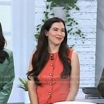 Ali Rosen’s pink button-front sleeveless top on Today