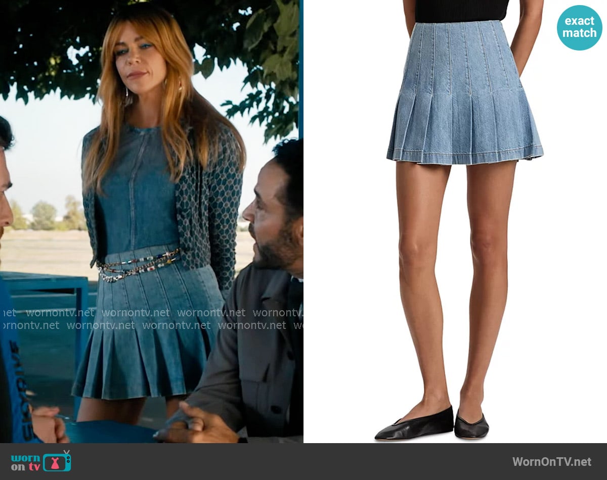 Alice + Olivia Carter Denim Skirt worn by Morgan Gillory (Kaitlin Olson) on High Potential