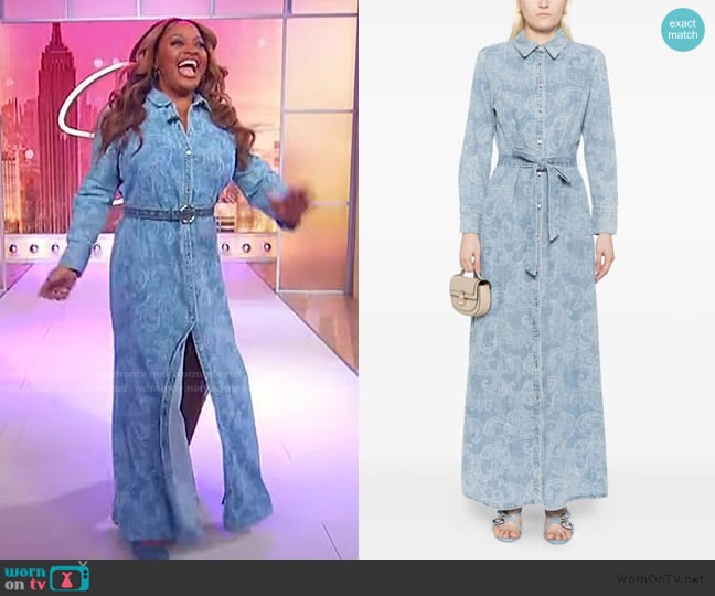 Alice + Olivia Chassidy denim dress worn by Sherri Shepherd on Sherri
