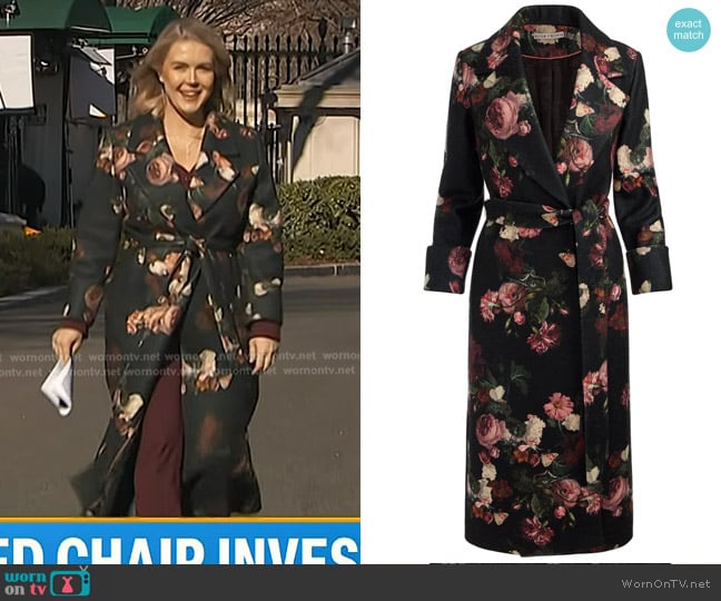 Karoline Leavitt’s black floral coat on Today