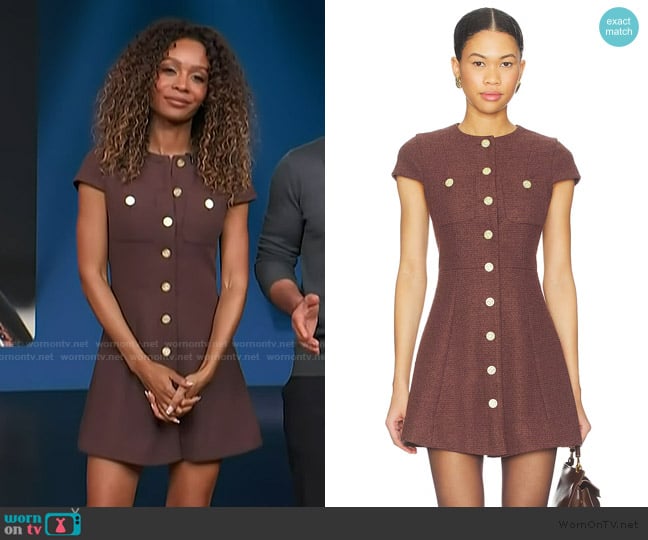 Alice + Olivia Shiloh Mini Dress worn by Zuri Hall on Access Hollywood