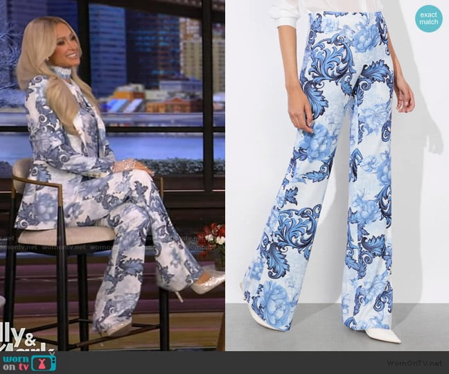 Alice + Olivia Teeny Bootcut Pant worn by Paris Hilton on Live with Kelly and Mark