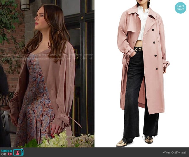 All Saints Kikki Trench Coat worn by Stephanie Johnson (Abigail Klein) on Days of our Lives