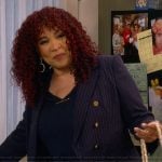Althea’s navy pinstripe blazer on The Upshaws