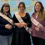 Alyssa’s smocked tie front dress on The View