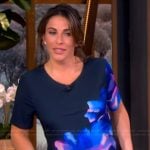 Alyssa’s blue floral print sheath dress on The View