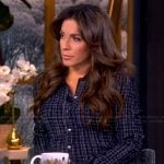 Alyssa’s navy check shirtdress on The View