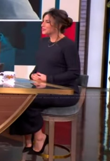 Alyssa’s gray cable-knit dress on The View