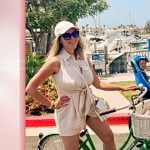 Amanda’s beige tie waist romper on The Real Housewives of Beverly Hills