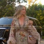 Amanda’s leopard feather trim dress on The Real Housewives of Beverly Hills