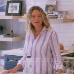 Amanda’s white and lilac stripe shirt on The Real Housewives of Beverly Hills