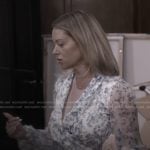 Amanda's white floral asymmetric dress on The Real Housewives of Beverly Hills