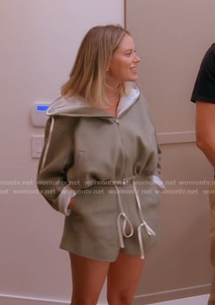 Amanda’s green crop hoodie and shorts on The Real Housewives of Beverly Hills