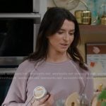 Amelia's lilac sweatshirt on Greys Anatomy