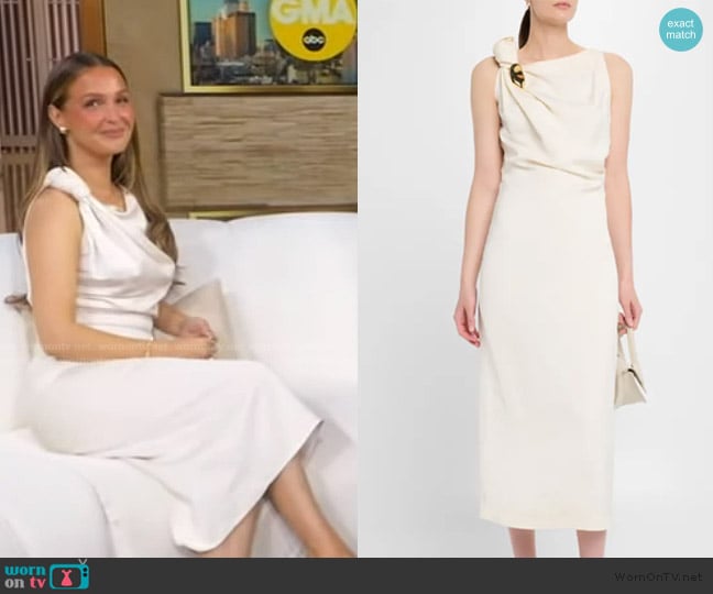 Camilla’s white drape dress on GMA