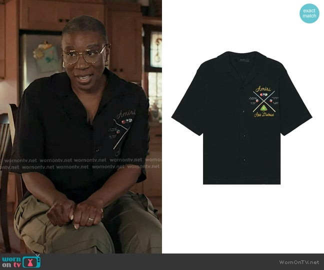 Amiri Pool Cue Bowling Shirt worn by Henrietta Wilson (Aisha Hinds) on 9-1-1