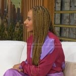 Amy Dubois Barnett’s red and purple floral blouse on Good Morning America