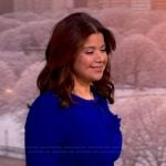 Ana’s blue floral applique sheath dress on The View