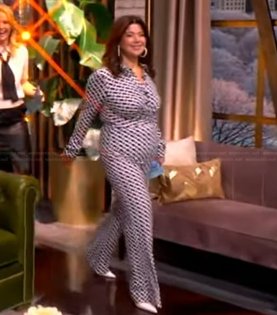 Ana’s geometric print jumpsuit on The View