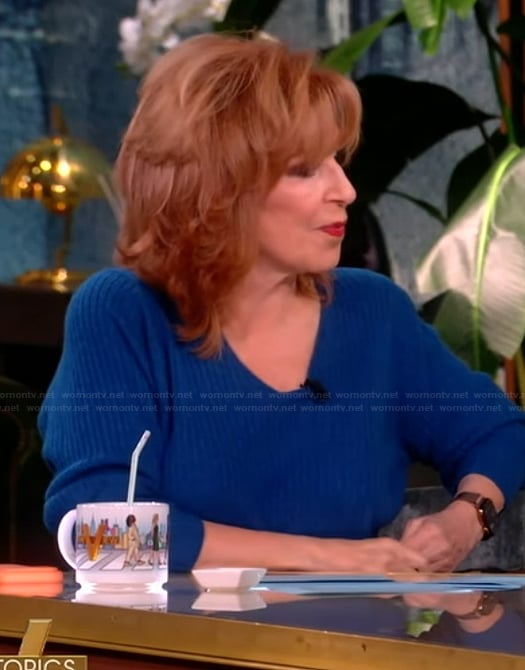 Ana’s teal ribbed sweater on The View