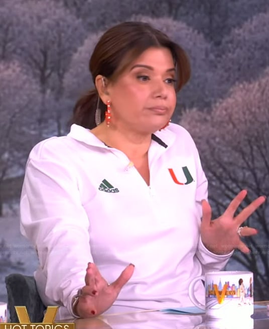 Ana's white Adidas track jacket on The View