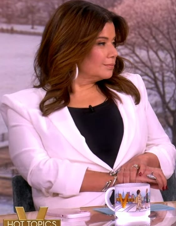 Ana’s white blazer and pants on The View