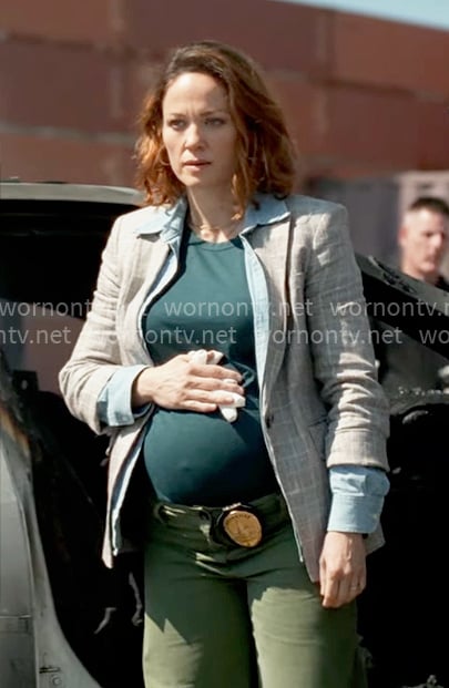 Angie’s grey plaid blazer on Will Trent