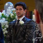 Javi’s black animal print blazer on Days of our Lives