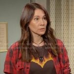 Annie’s flaming heart t-shirt on The Young and the Restless
