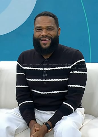 Anthony Anderson’s brown striped polo sweater on Today