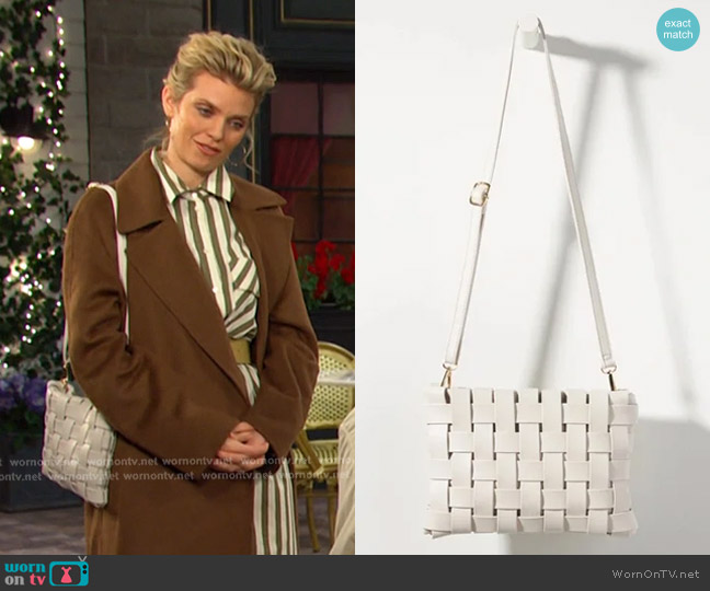 Anthropologie Lindy Woven Clutch Bag worn by Catherina Greene (AnnaLynne McCord) on Days of our Lives