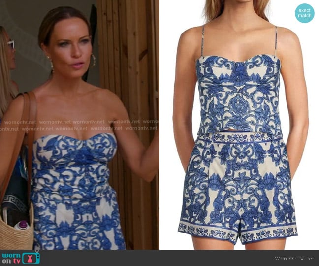 Antonio Melani Corinne Printed top and Shorts worn by Britani Bateman on The Real Housewives of Salt Lake City