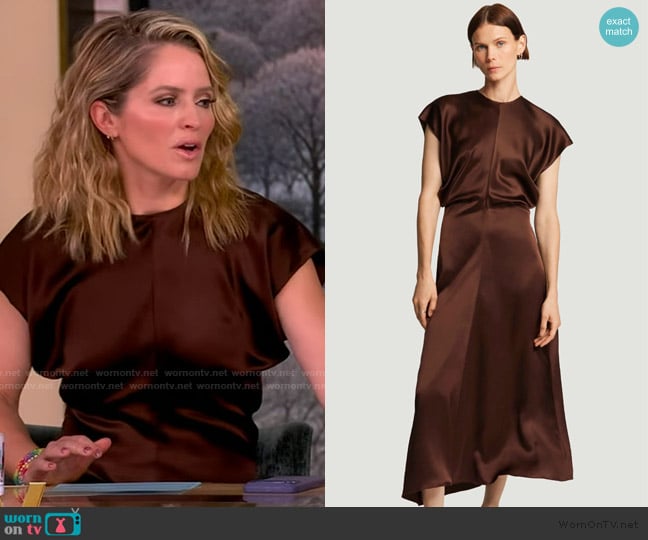 Argent Draped Silk Dress worn by Sara Haines on The View