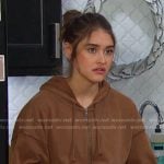 Ari’s brown zip up hoodie on Days of our Lives