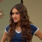 Ari's blue v-neck tee on Days of our Lives