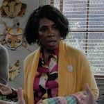 Barbara’s abstract print blouse on Abbott Elementary