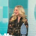 Ashley Bellman’s black floral dress on CBS Mornings