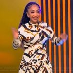 Ashley R. Whitfield’s abstract print dress on Tamron Hall Show