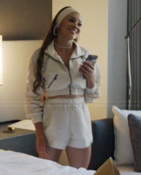 Ashley's embellished jacket and shorts on The Real Housewives of Potomac