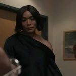 Athena's black one off-shoulder top on 9-1-1