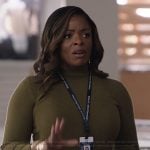 Ava’s green tie front top on Abbott Elementary